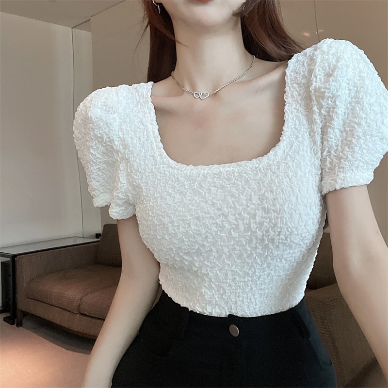 【tops】パフスリーブTシャツ　M25094