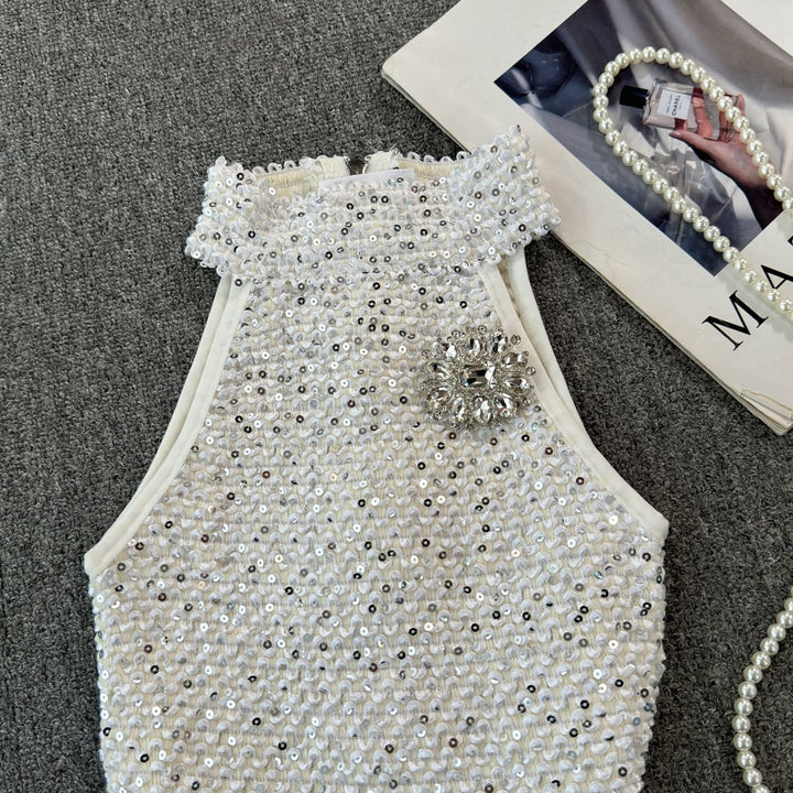 【tops】キラキラノースリーブトップス　M23937