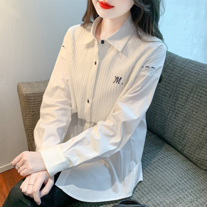 【tops】人気上昇中ファッション切り替えシャツ　M17337
