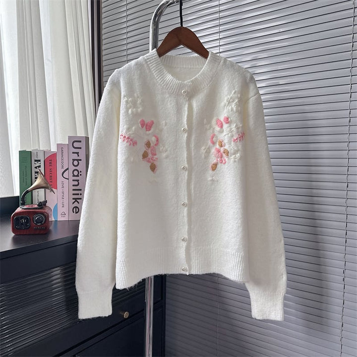 【outer】刺繍ニットカーデ　M25609