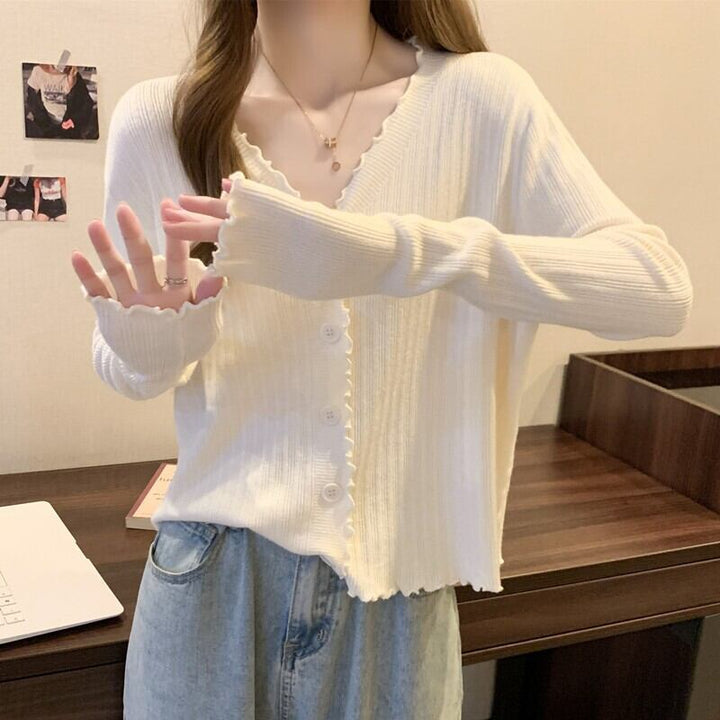 【outer】Vネックニットカーデ　M18883