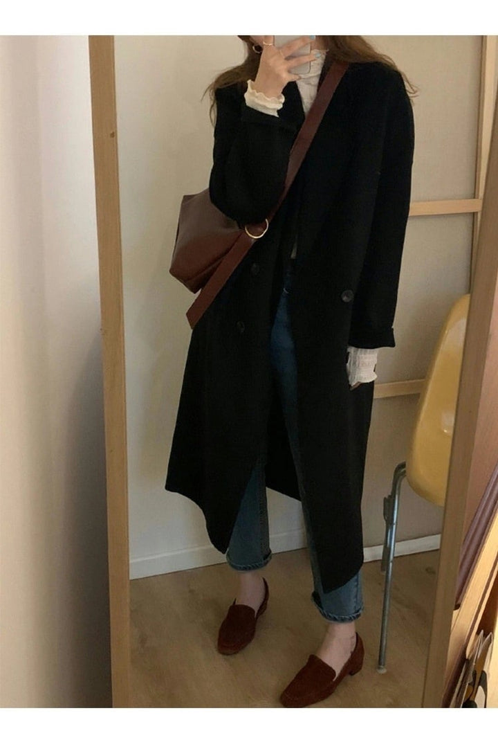【outer】Vネックカラーコート　M17907