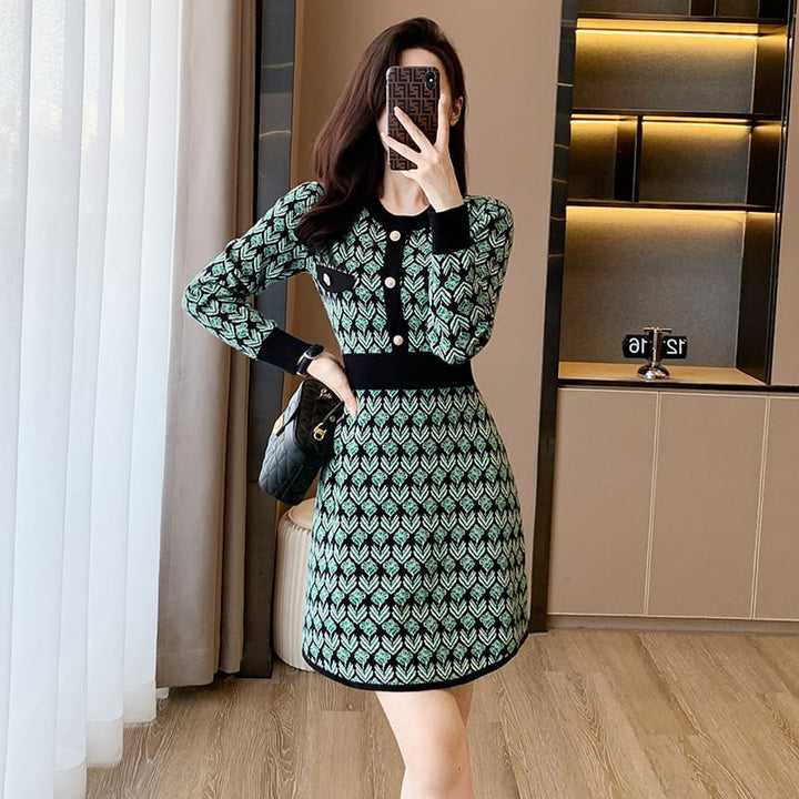 【dress】着回し力抜群エレガントニットワンピース　M17492