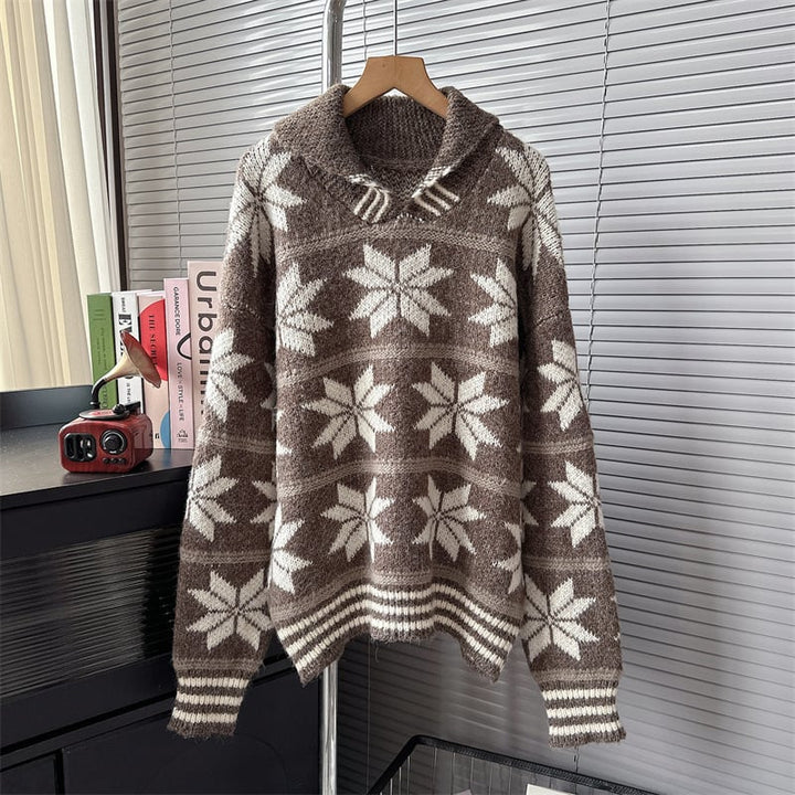 【tops】折り襟ニットセーター　M20263