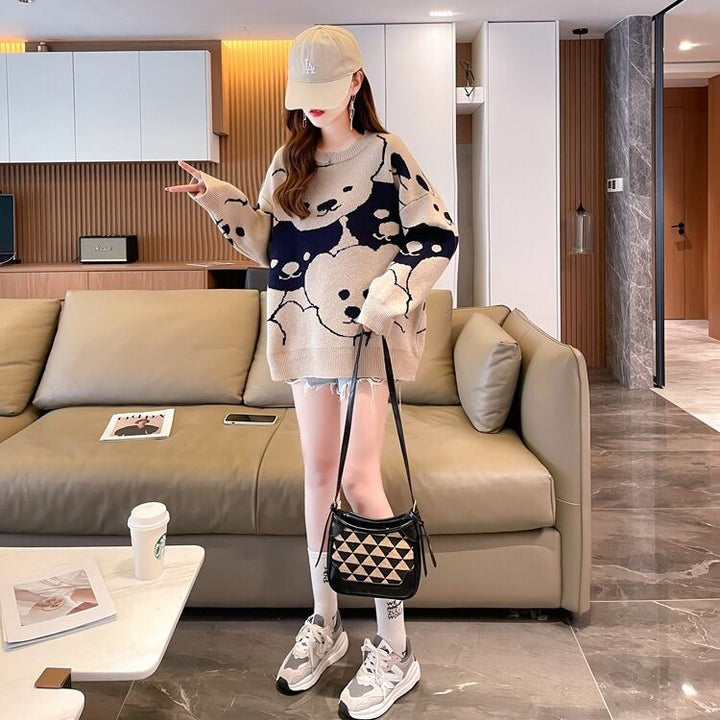 【tops】クルーネックニットセーター　M18632