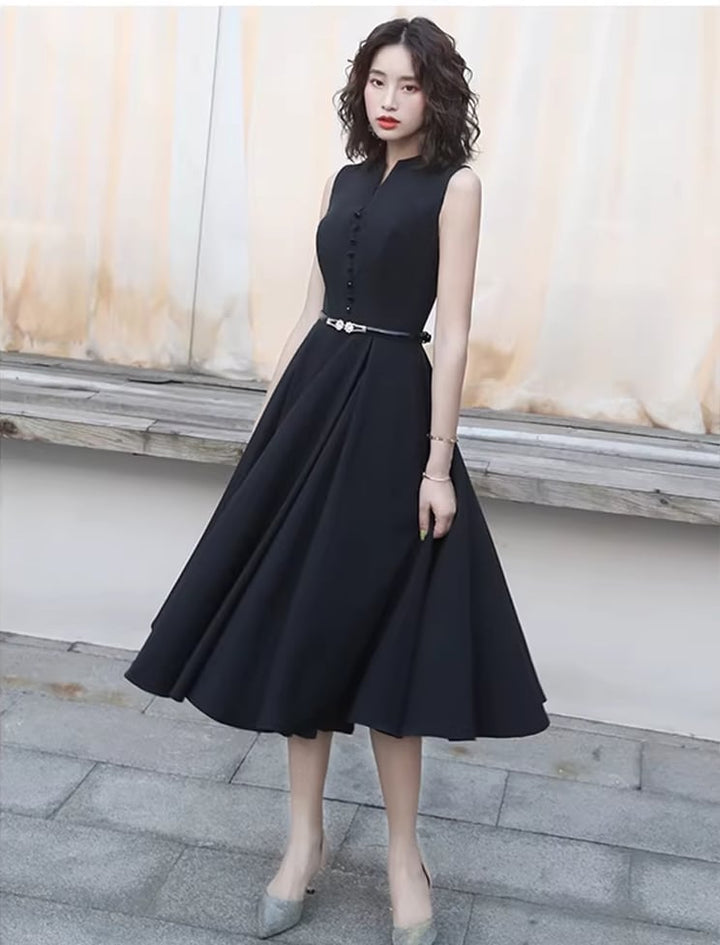 【dress】ノースリーブAラインロングフレアワンピース Q8438