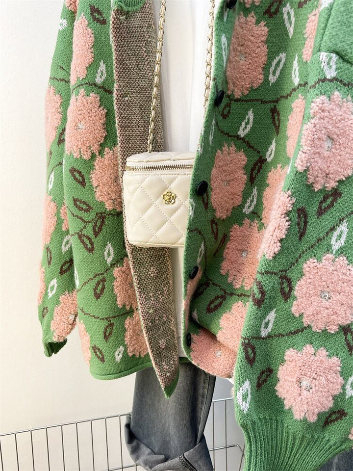 【outer】ジャカードニットカーデ　M28934