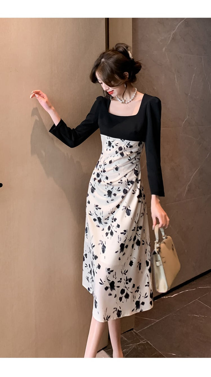 【dress】高級感 chicエレガント切り替えデートワンピース　M17481