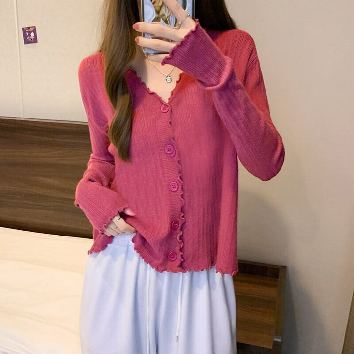 【outer】Vネックニットカーデ　M18883