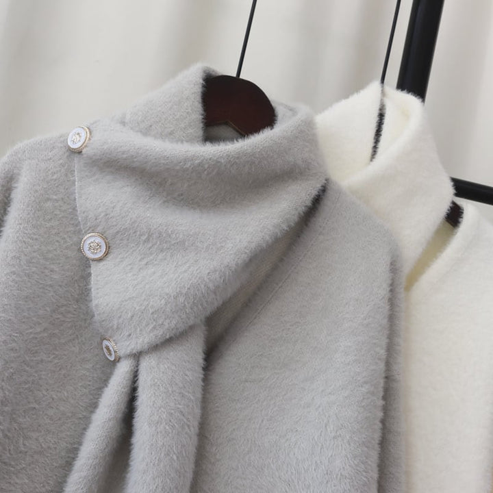 【outer】ニットアウターマフラー付き　M28084