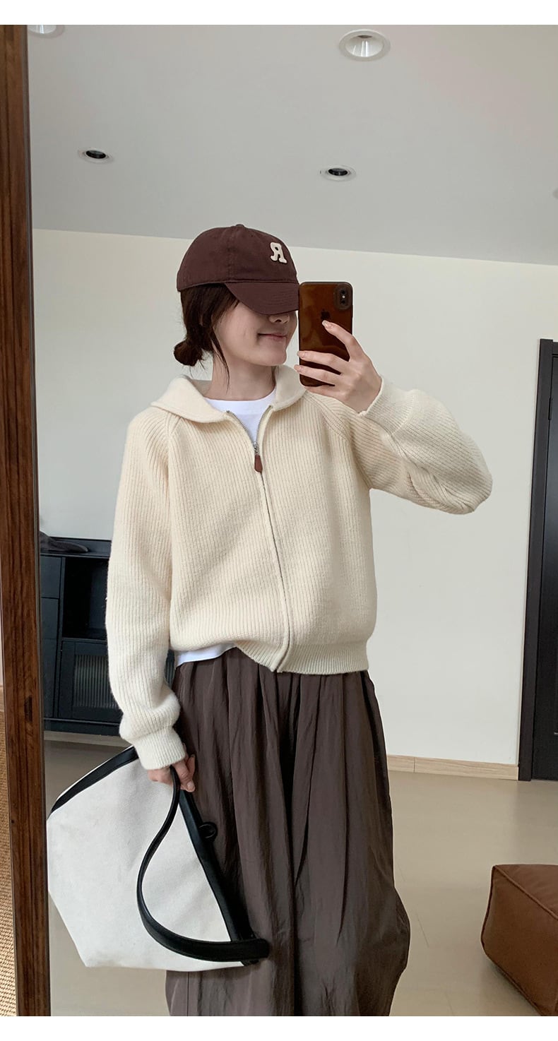 【outer】ファスナーニットカーデ　M27230