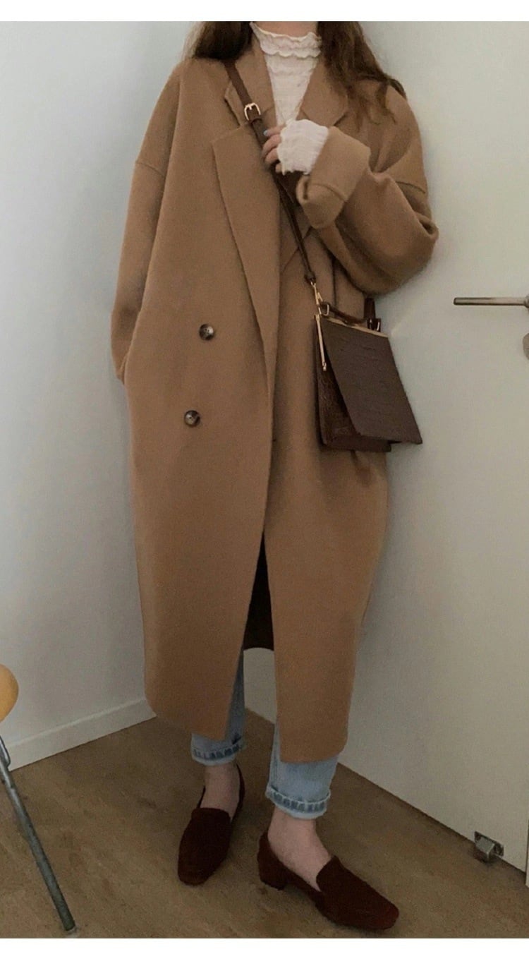 【outer】Vネックカラーコート　M17907