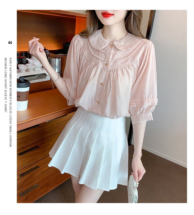 【tops】絶対欲しいスウィートドールカラーシャツトップス　M16844