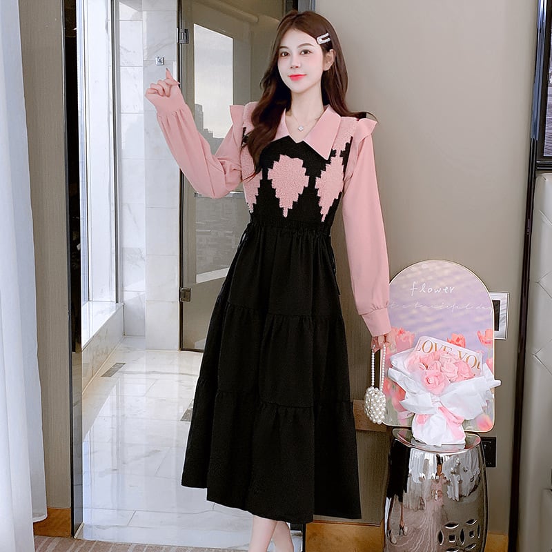 【dress】目立つ！エレガント切り替えワンピース　M17645