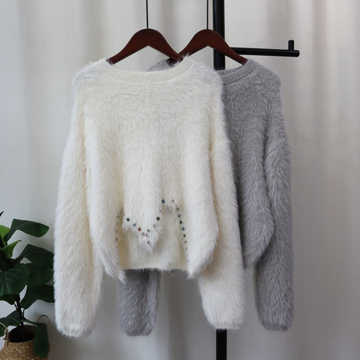 【tops】イレギュラーシャギーニットセーター　M26532