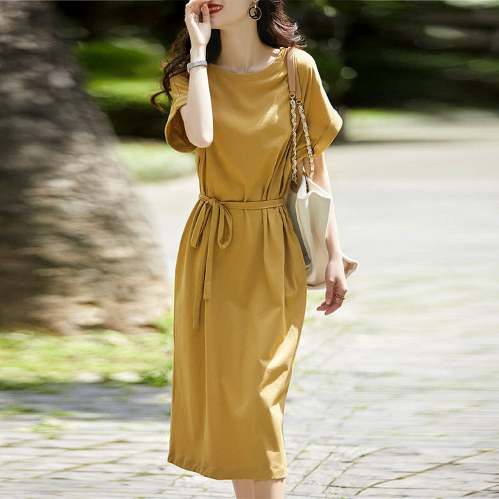 【dress】好感度UPOL、通勤エレガント無地ワンピース　M16856