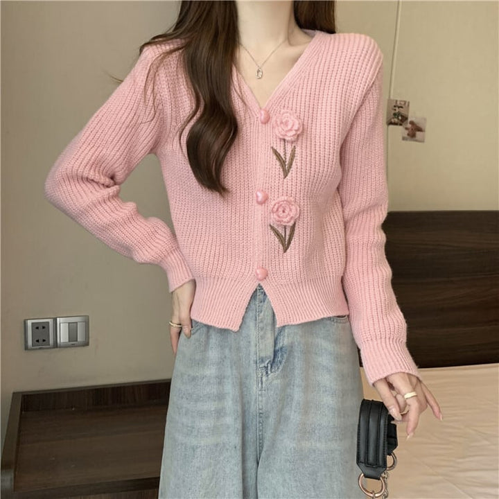 【outer】Vネックニットカーデ　M18128