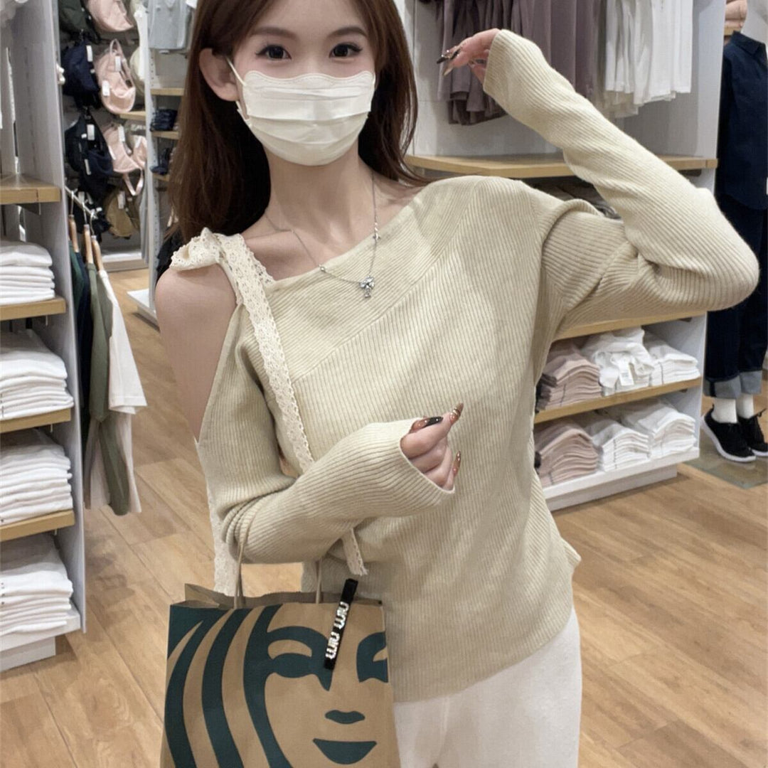 【tops】オフショルダーニットトップス　M27365