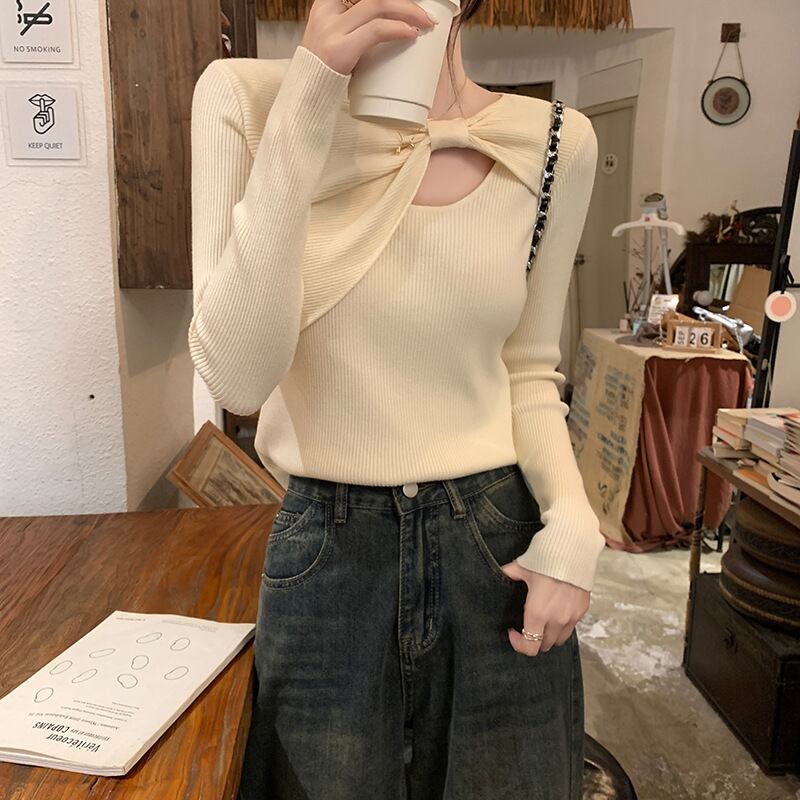 【tops】ニットトップス　M18841