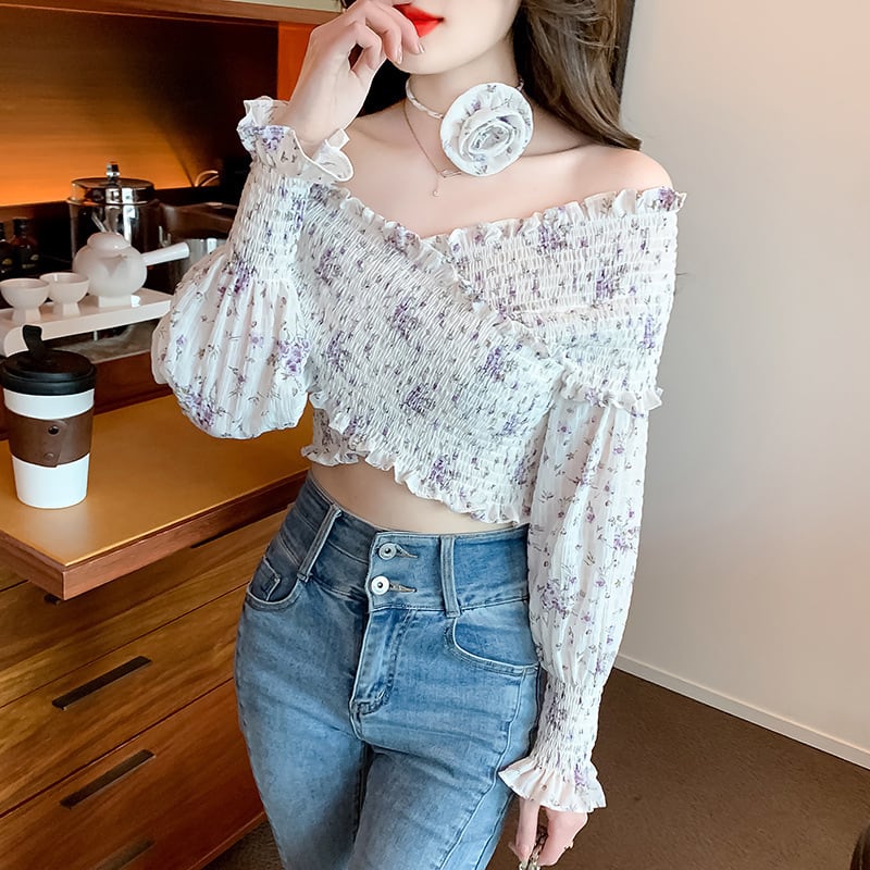 【tops】柔らかくて優しい印象スウィートシャツトップス　M17651