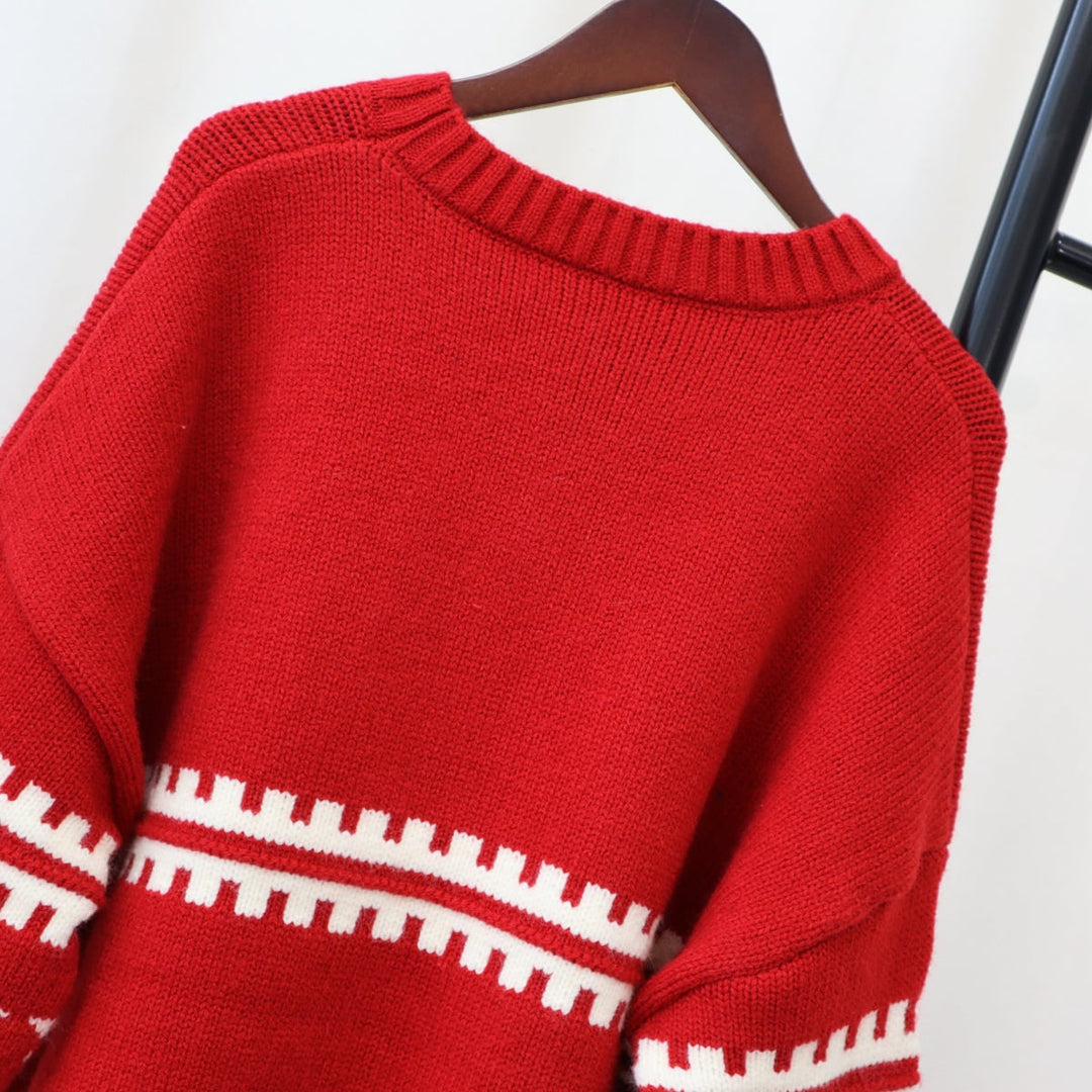 【tops】クルーネックニットセーター　M18342