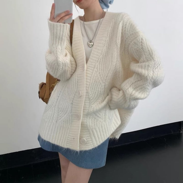 【outer】Vネックニットカーディガン Q7151