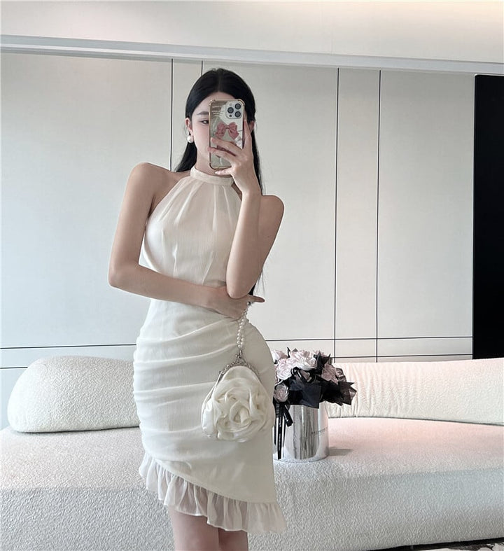 【dress】フリル不規則 イレギュラーセクシーワンピース　M16890