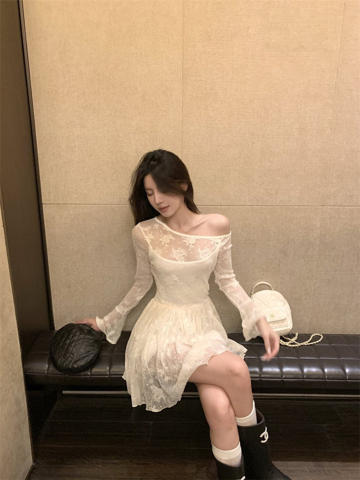 【dress】レース切り替えワンピース　M29873