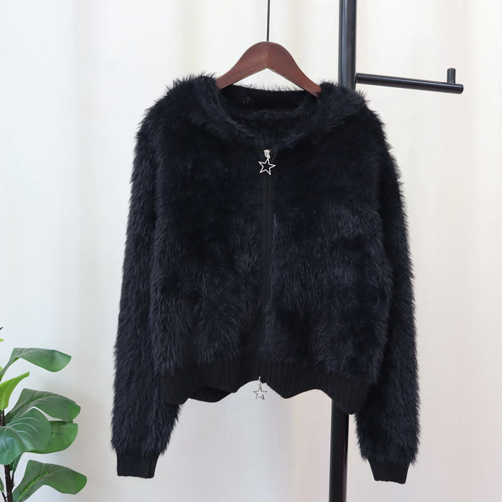 【outer】フード付きニットカーデ　M26861