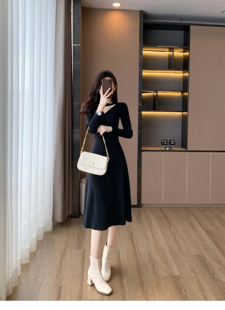 【dress】ホルターネックVネックワンピース　M25693