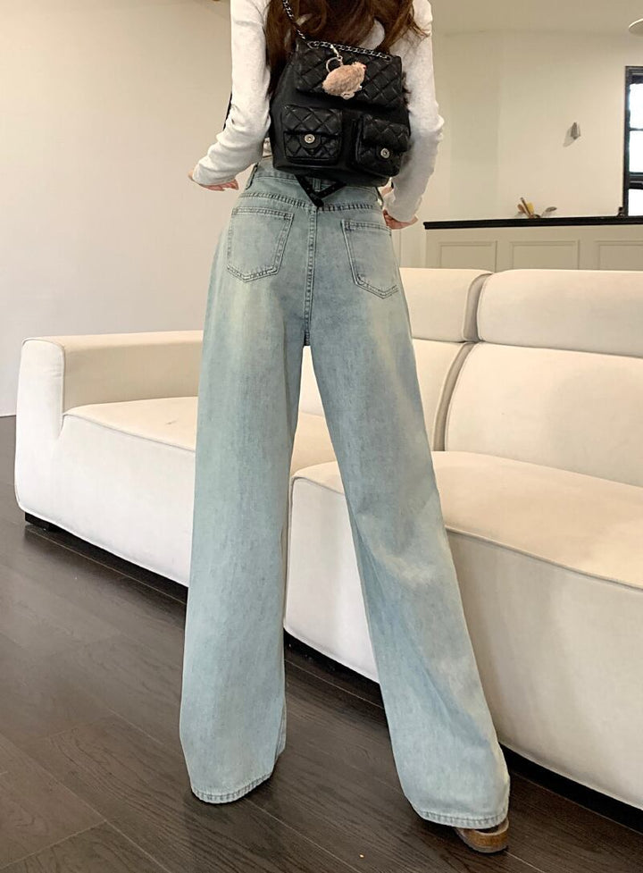 【bottoms】ビジューデニムワイドパンツ　M29790