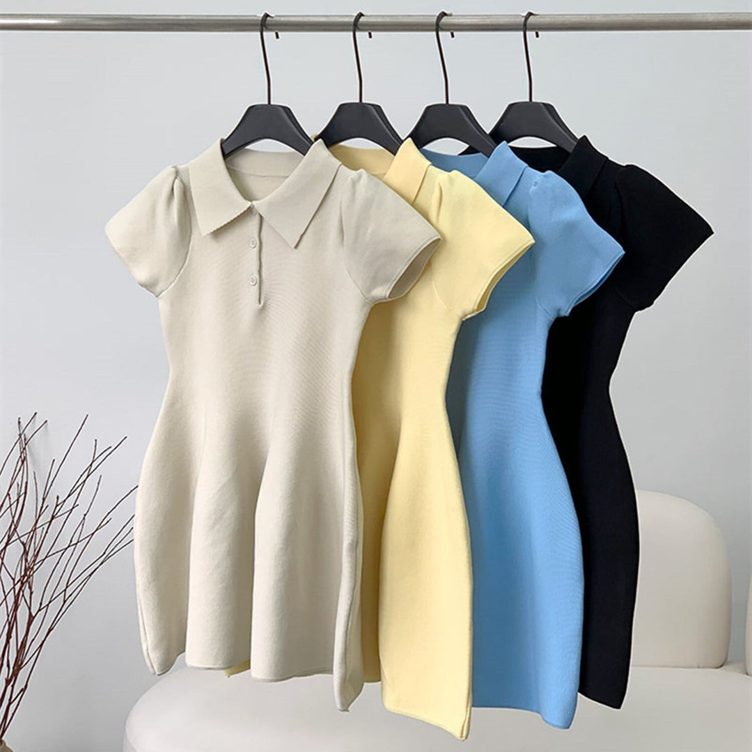 【dress】ポロネック立体感ミニワンピース　N2667