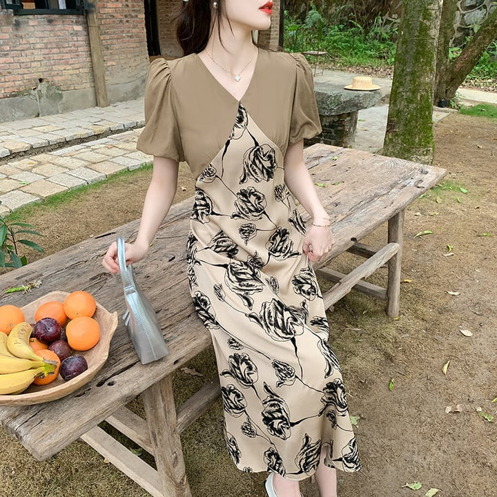 【dress】細身効果抜群♪エレガント切り替えデートワンピース　M16790
