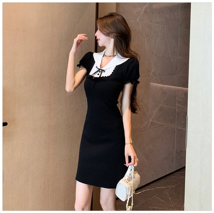 【dress】気質満点大人可愛い薄手ニットワンピース着瘦せ　M16874