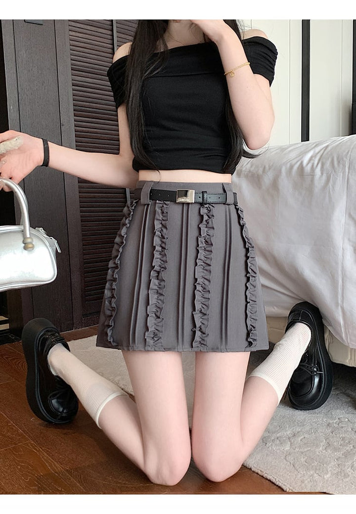 【bottoms】ハイウエストスカート　M29376