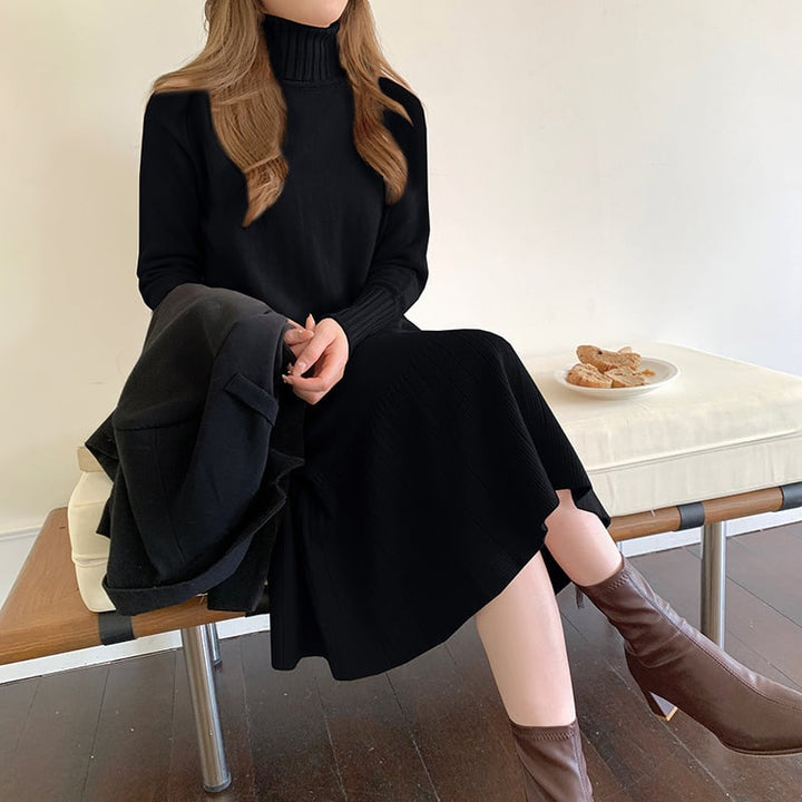 【dress】ハイネックマーメイドニットワンピース　M18205