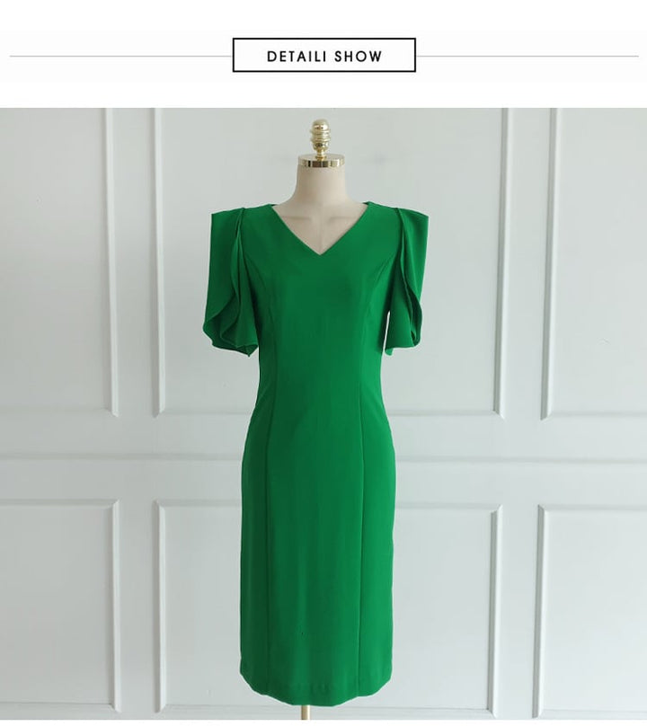 【dress】Vネックフリルワンピース　M24286