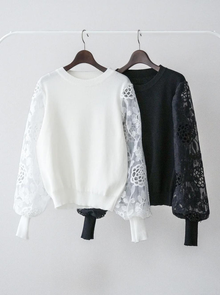 【tops】レース切り替えトップス　M29484