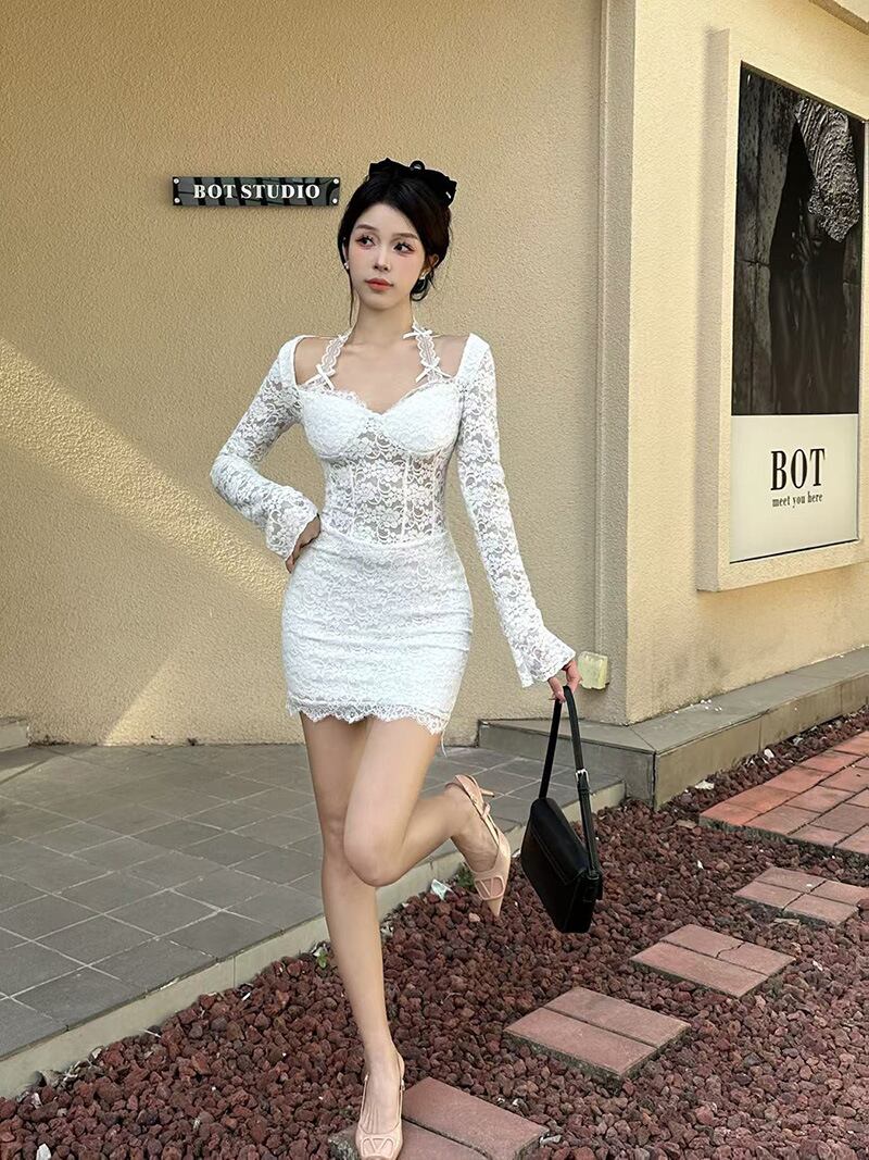 【dress】カットワークレースワンピース　M28311