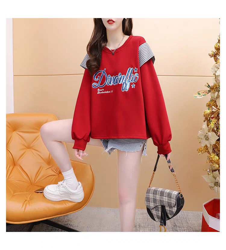 【tops】大人可愛いパーカー文字プリントゆったり　M17557