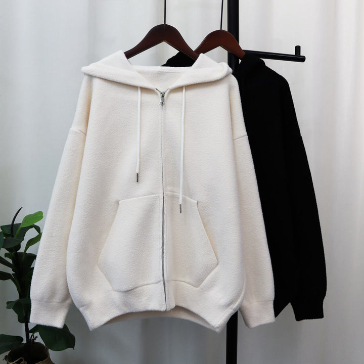 【outer】フード付きニットカーデ　M18674