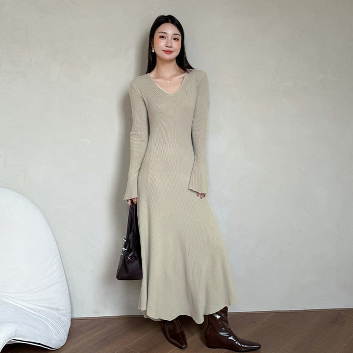 【dress】タイトニットワンピース Q7049