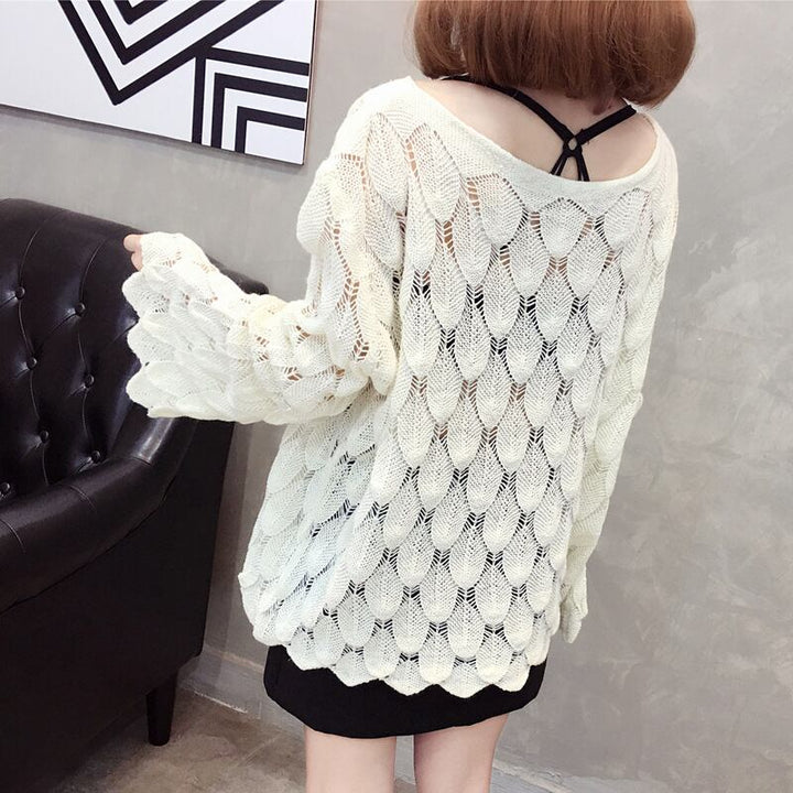 【tops】カットワークニットセーター　M18155