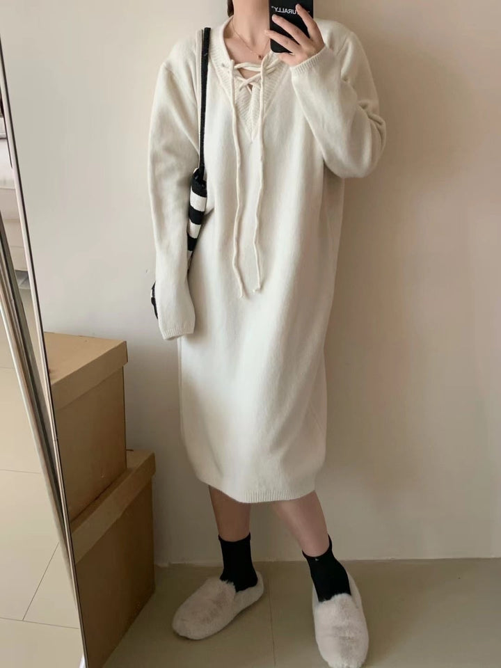 【dress】無地ニットワンピース　M18467