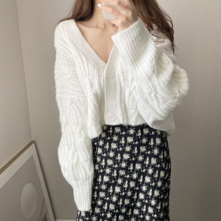 【outer】Vネックニットカーデ　M26658