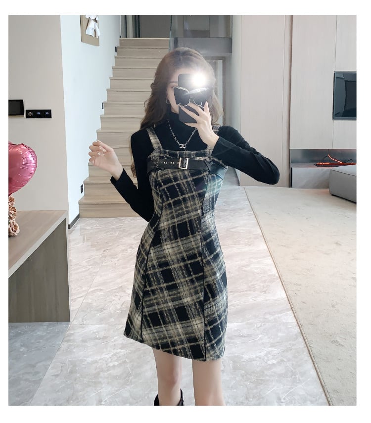 【dress】チェック柄キャミワンピース　N2910