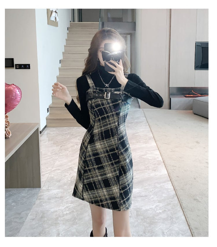 【dress】チェック柄キャミワンピース　N2910