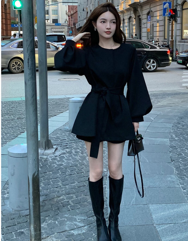 【dress】2WAYノーカラーミニワンピース　N3327
