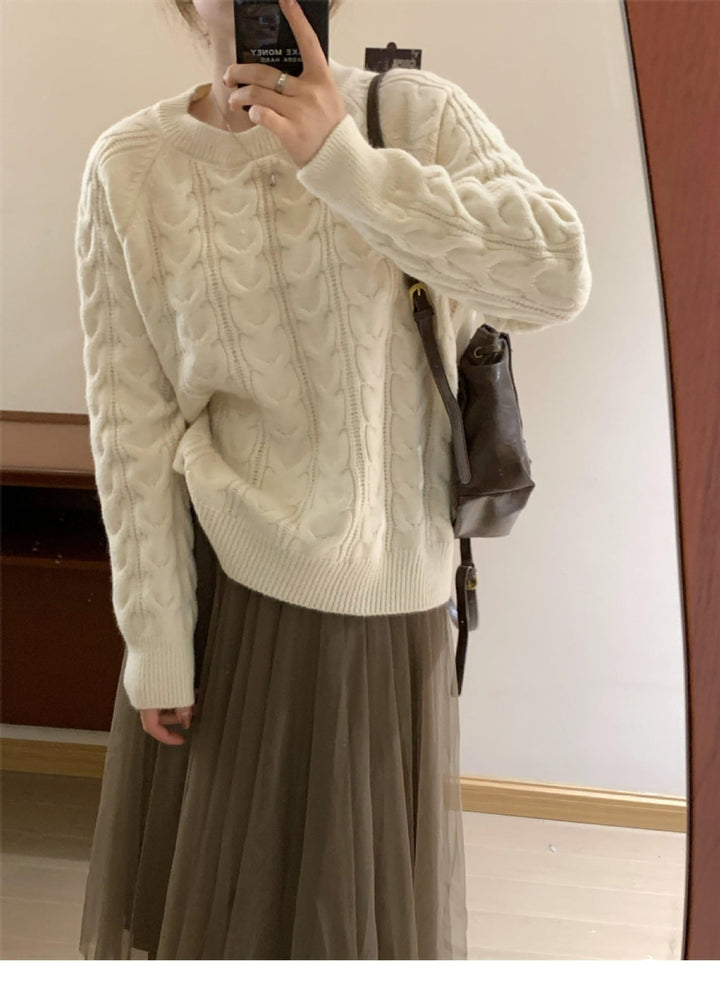 【tops】クルーネックニットセーター　M17980