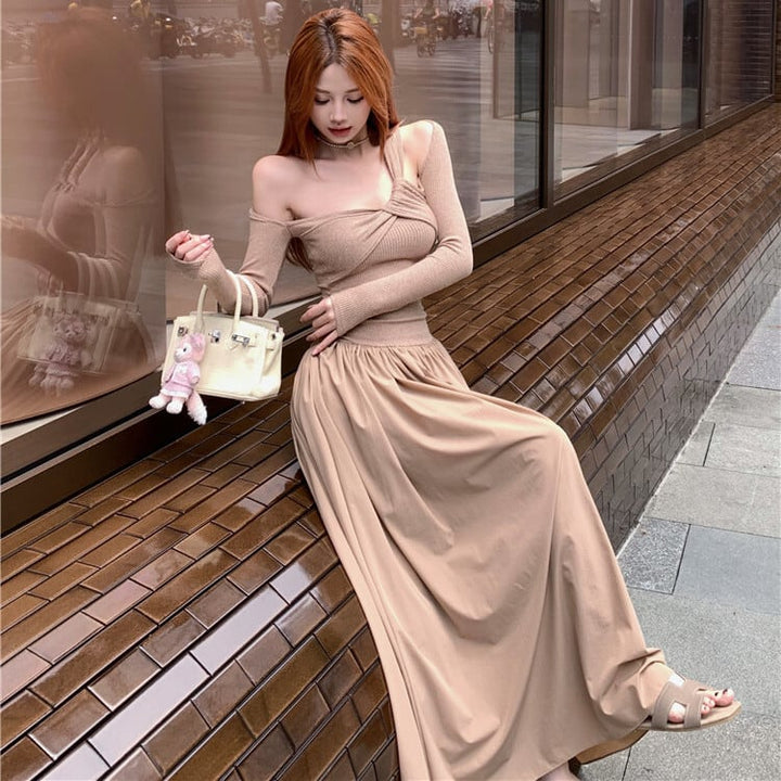【dress】ニットドッキングワンピース　M28174